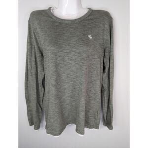 Abercrombie‎ & Fitch Sage Cotton Crew Neck Pullover Long Sleeve Tee Shirt Size M